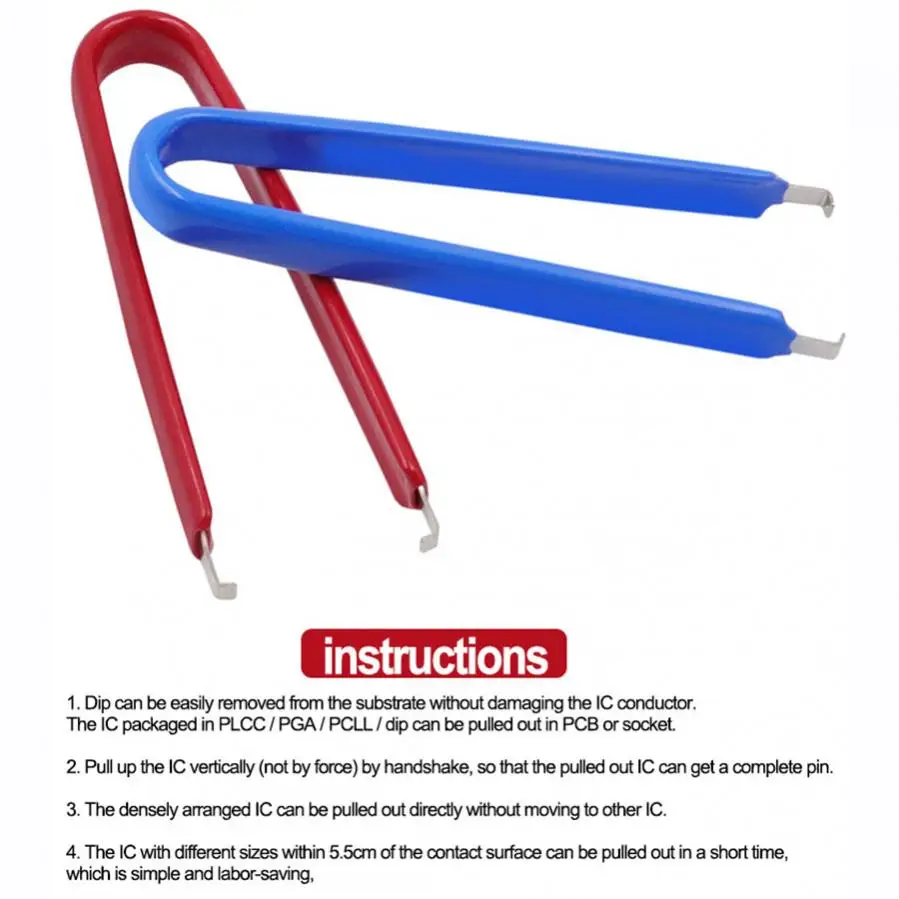 U Type Multi-purpose Tweezers IC Chip Extractor Electronic Component Parts Extraction Tool for ROM Extraction Removal Puller