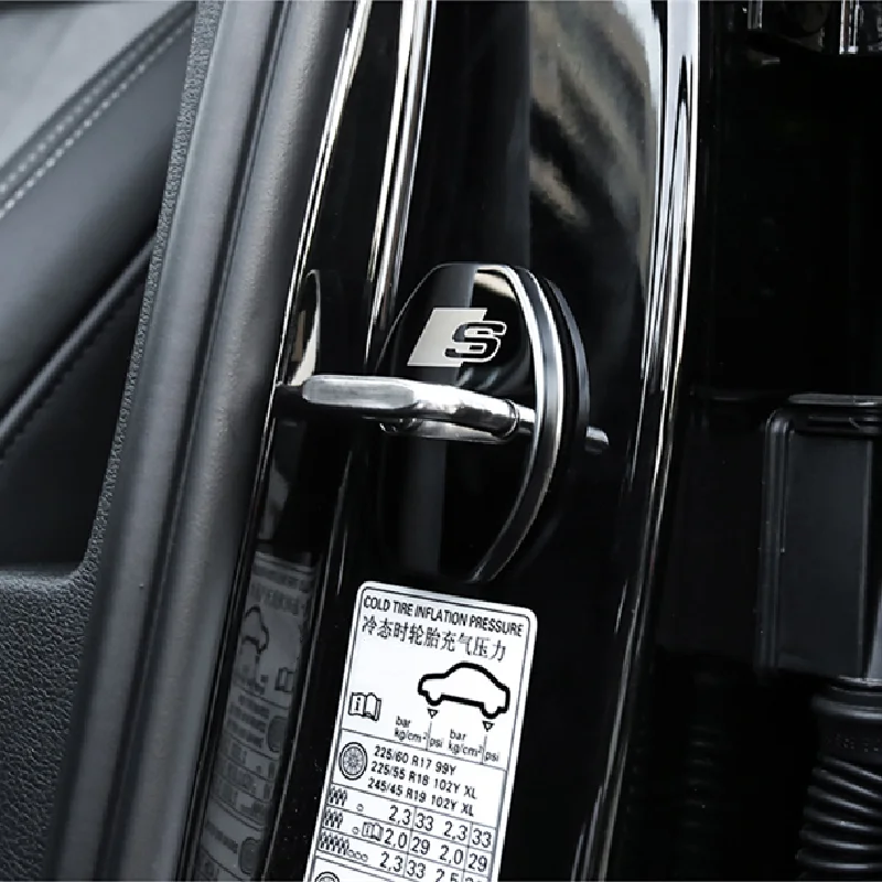 

2025 Hot 4PCS Car Door Lock Cover Case For Audi Sline A6 A4 A3 A7 A5 Q3 Q5L Q7 Q2 S4 S5 S6 S7 S8 TT RS3 RS4 RS5 RS6 TTS Accessor