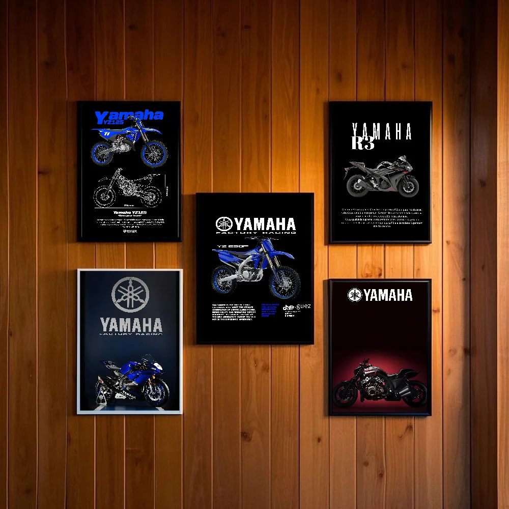 Y-Yamaha YZF R1 GYTR Super Motorcycle Poster HD art sticky wall waterproof home living room bedroom bar aesthetic decoration