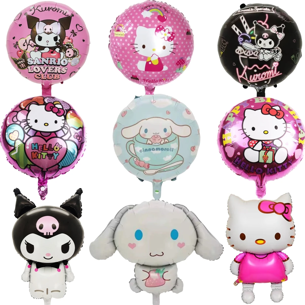 

Pink Hello kitty Birthday Party Decoration Helium Aluminum Foil Balloons Round Large Kuromii Balloon Girl Favors Party Supplies