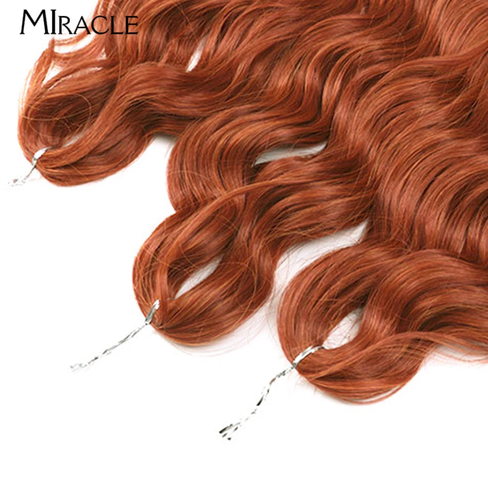 MIRACLE-extensiones de cabello sintético de ganchillo con ondas al agua, de 24 pulgadas cabello suelto, trenzado de ondas profundas, trenzas rubias degradadas