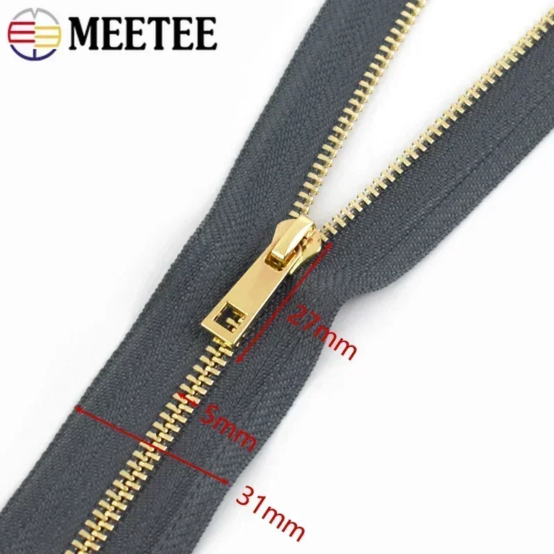 Meetee 2/5Pcs 3# Metal Zipper 15/20/25/30cm Close-End Ziper Clothing Pocket Decoration Zippers Closure Zip for Sewing Repair Kit