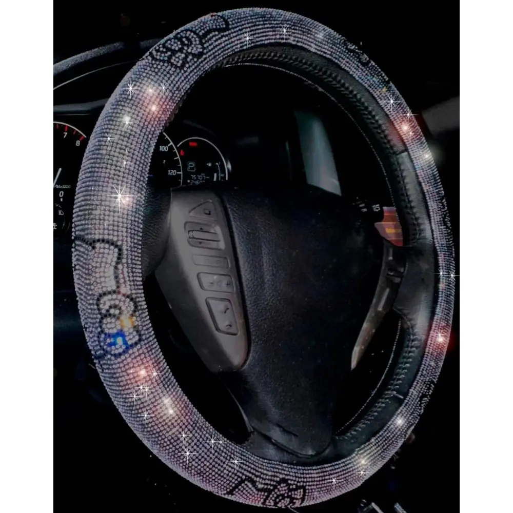 

Ultra Bling Steering Wheel Cover with Sparkly Diamond Rhinestones, Gorgeous Accessory with Anti Slip Lining Extra Bling Especial