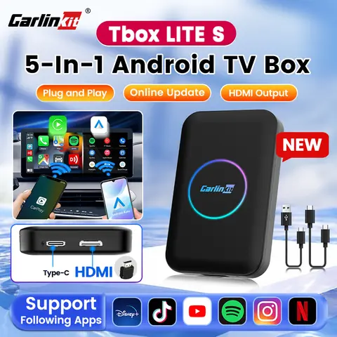 CarlinKit Android Ai Box Wireless Adatper Lite s Wireless Dongle CarPlay Android auto for IPTV Youtube Netfilx Spotify HD Output