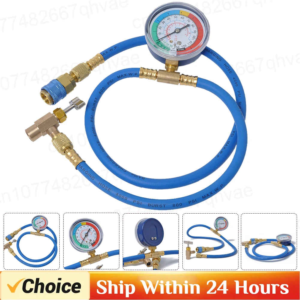 1-3PCS Refrigerant Recharge Ac Air Kit R134A Car Conditioning Hose Con Refill Gauges R12 R22 Gas Charging Filler Sealant Line