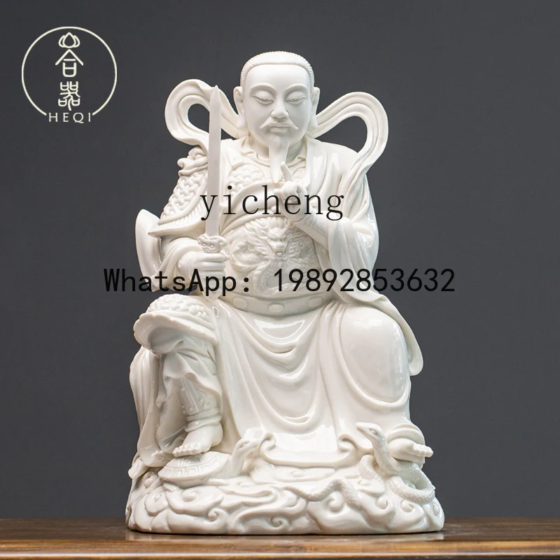Ceramic Xuantian God Statue Zhenwu Emperor Xuangu Emperor Home Worship Ornament