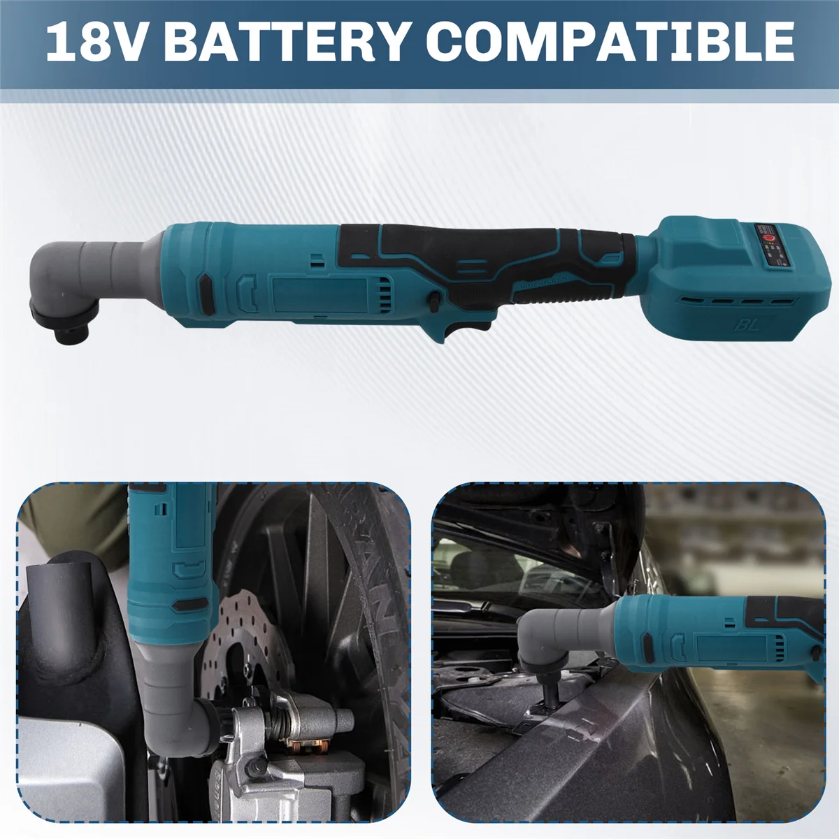 A38ICordless Impact Wrench Brushless 90 Degree Right Angle Small Electric Ratchet Wrench 1/4 Collet for Makita 18V Battery