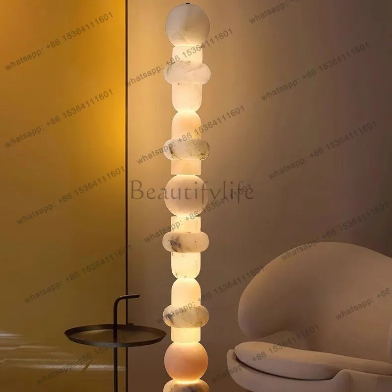 PG-natural marble art ornament, sense of atmosphere, high sense, floor-to-ceiling luminous ornament, living room, bedroom