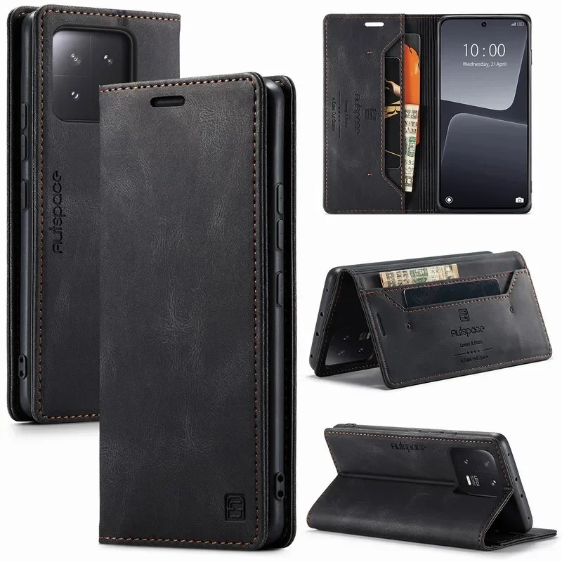 Leather Case For Xiaomi 13 Lite Pro Mi 13T 13Tpro Luxury Wallet Magnetic Flip Silicone Vintage Phone Case Cover On Mi 13 13T Pro