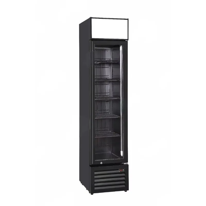

Customized Electric Upright Display Cooler Freezer Refrigerator with Single Transparent Glass Door for Home and Hotel Use