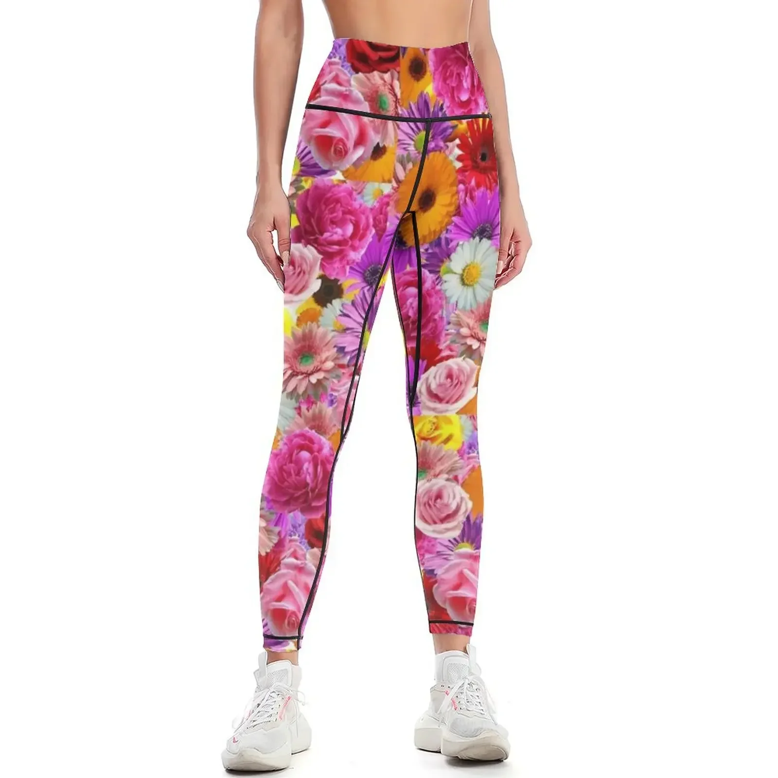 

flower bed Leggings Fitness clothing Women's high waist sportswear for gym Leginsy push up Womens Leggings