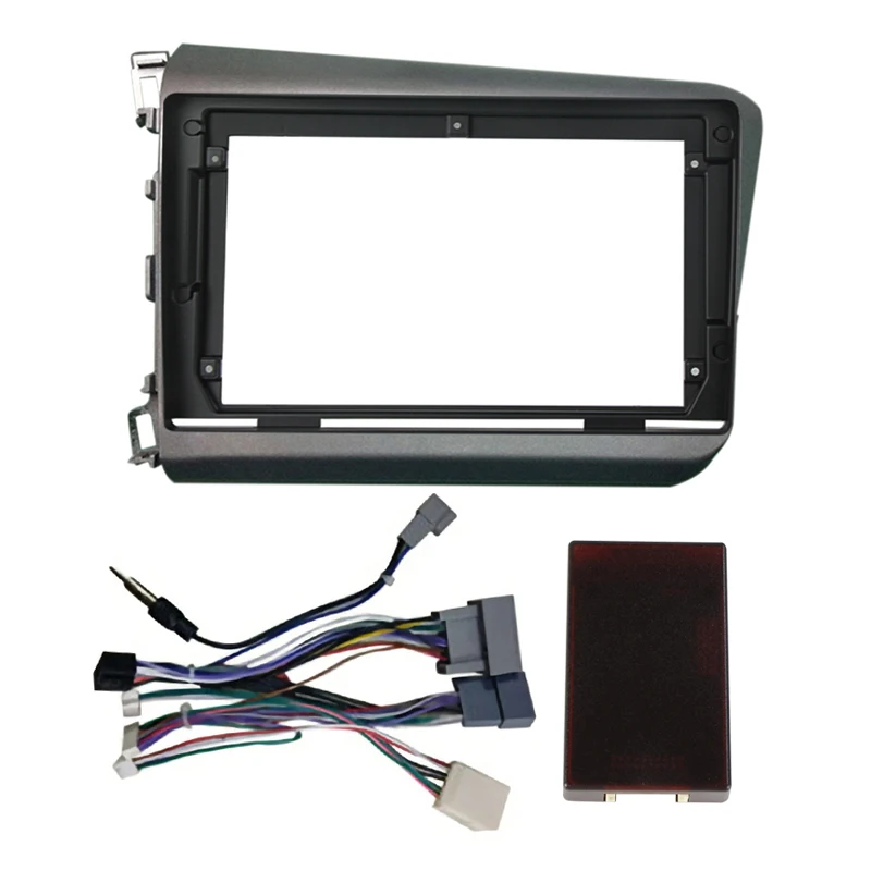 TomoStrong Car Radio Fascia Frame for Honda Civic 2012-2015 Navigation Multimedia Radio Stereo Panel Kit 2din CANBUS Adapter Box