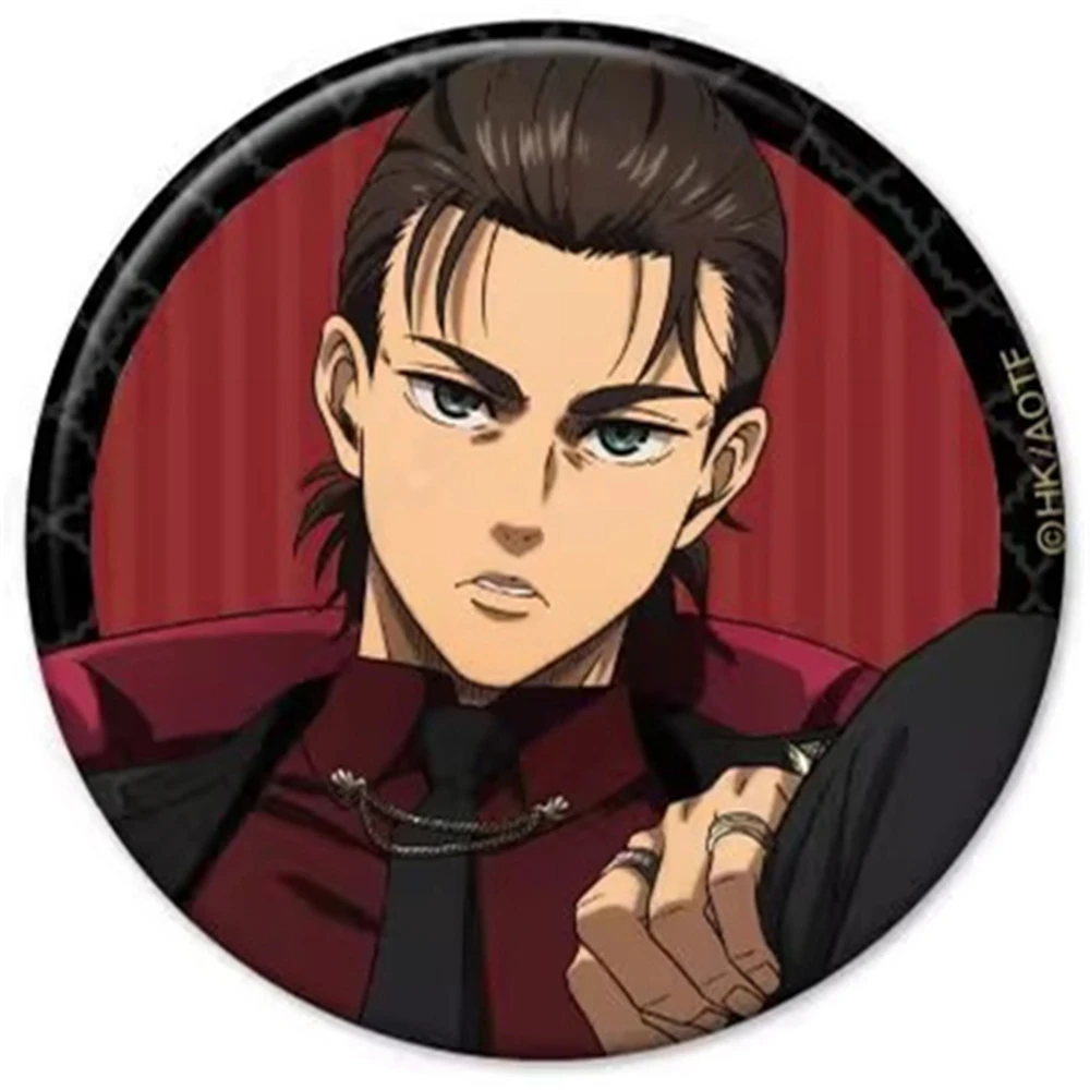 58 مللي متر أنيمي هجوم على تيتان إرين جايجر ليفي أكرمان تأثيري حلي شارة دبوس SPTE صفيح بروش دعامة عيد الميلاد جيلف #2