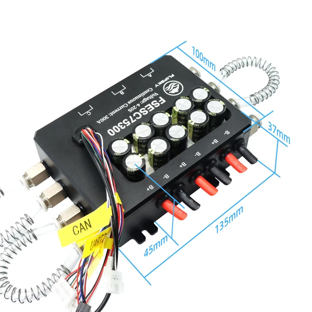 Flipsky FSESC 75300 84V High Current 350A ESC Base on Vesc with Aluminum Case Water Cooling Enclosure for Surfboard AGV Robot