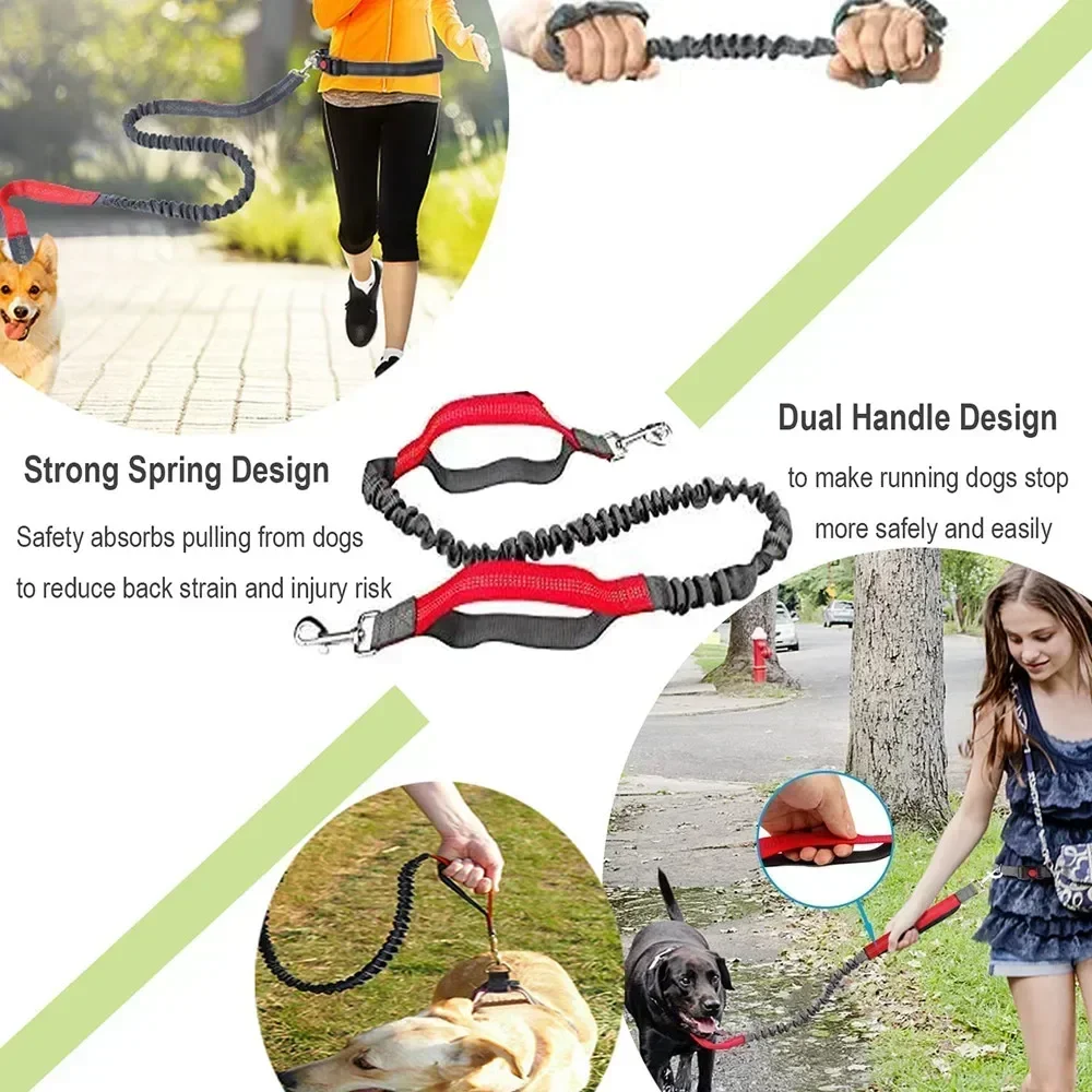 Retractable Dog Leash with Adjustable Waist Rope Hand Free Running Jogging Cycling Big Dogs Pet Elasticity Lead Pet Supplies