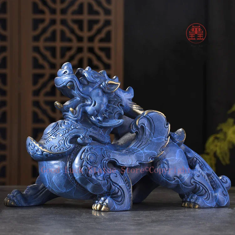 

TOP GOOD family home Shop thriving business money Exorcise evil spirits GOOD LUCK FENG SHUI brass dragon PI XIU Ornament