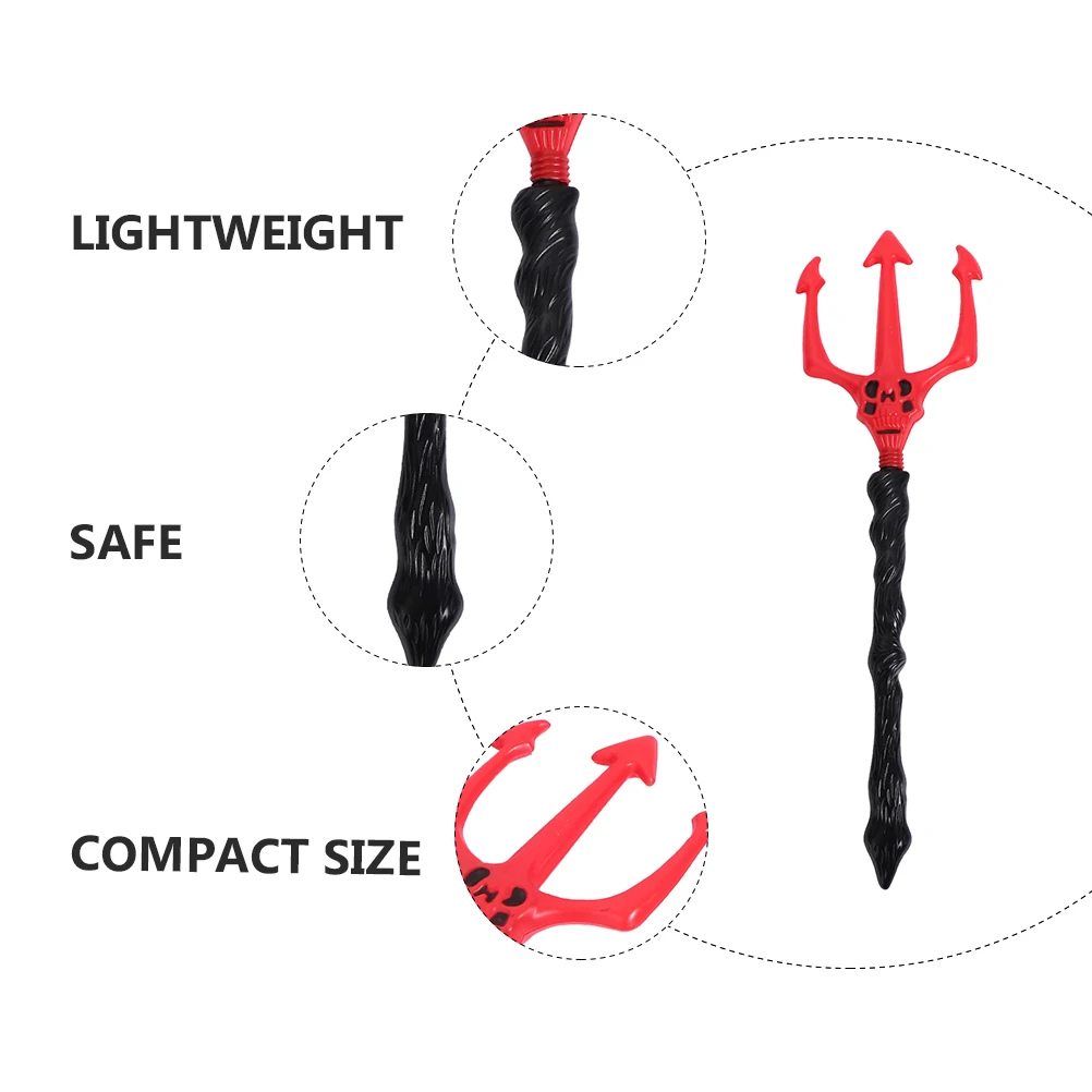 2 pçs simulação de halloween cosplay adereços tridente para festa palco desempenho leve traje plástico seguro