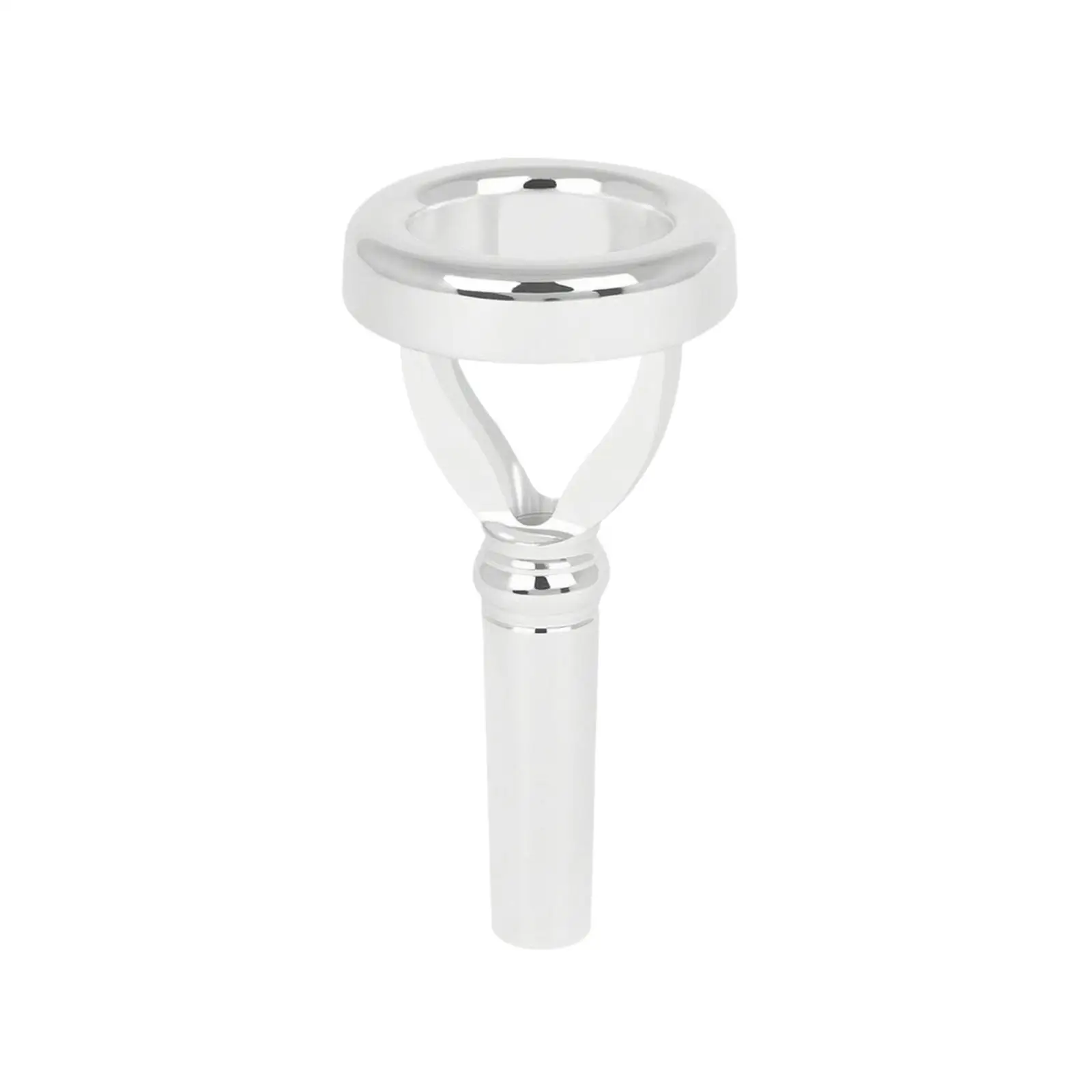 Silver Brass Embouchure Mouthpiece for French Horn Players Practice Device with Storage Case Included