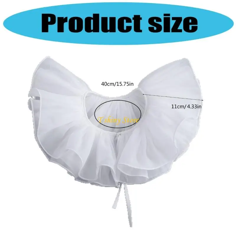 N58F Halloween Neck Ruff Costume Prop Breathable Mesh Collar Cosplay Accessory For Adults Kids Cosplay Attires