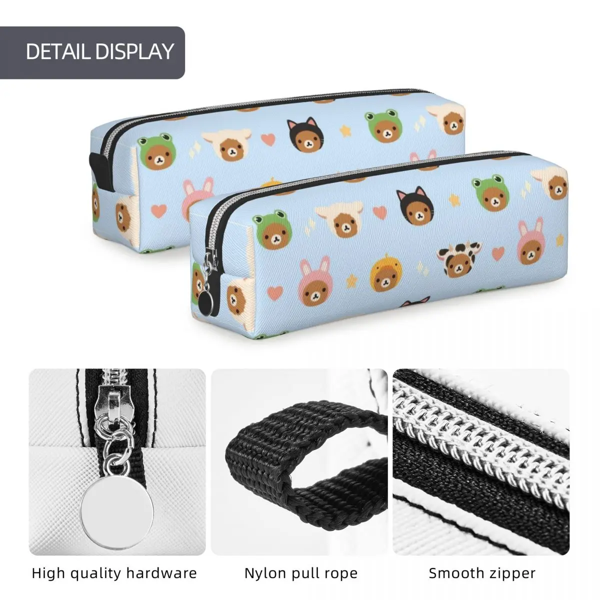 Rilakkuma Zoo Pencil Case Pen Bags Student Large Storage School Supplies Zipper Pencilcases