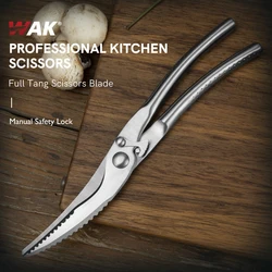 WAK Professional Kitchen Scissors Powerful Chicken BoneStainless Steel Meat Vegetable Cutting