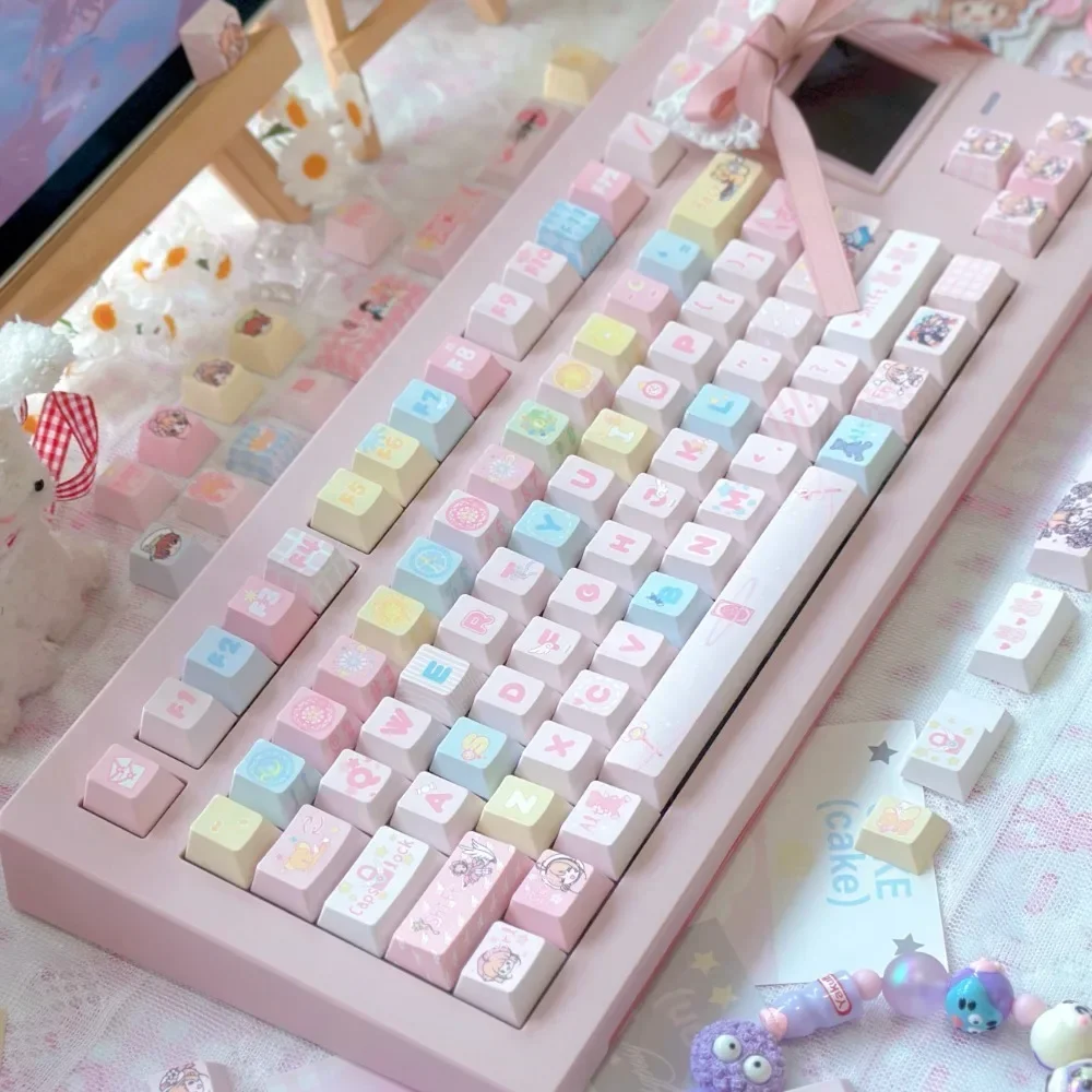 Cute Child Theme Keycap 128 Keys Cherry/MOA Profile PBT Thermal Sublimation Custom Keycap for Mechanical Keyboard Accessories