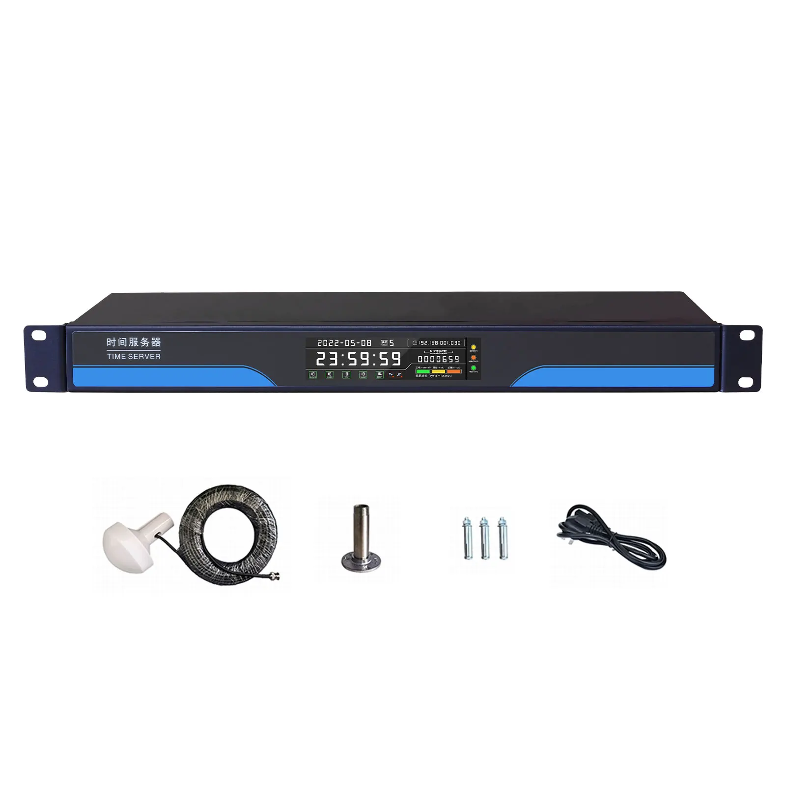 Beidou Dual-module GPS PTP Clock NTP Server's Network Time Server IEEE1588 (30m Antenna + 4 Network Ports)