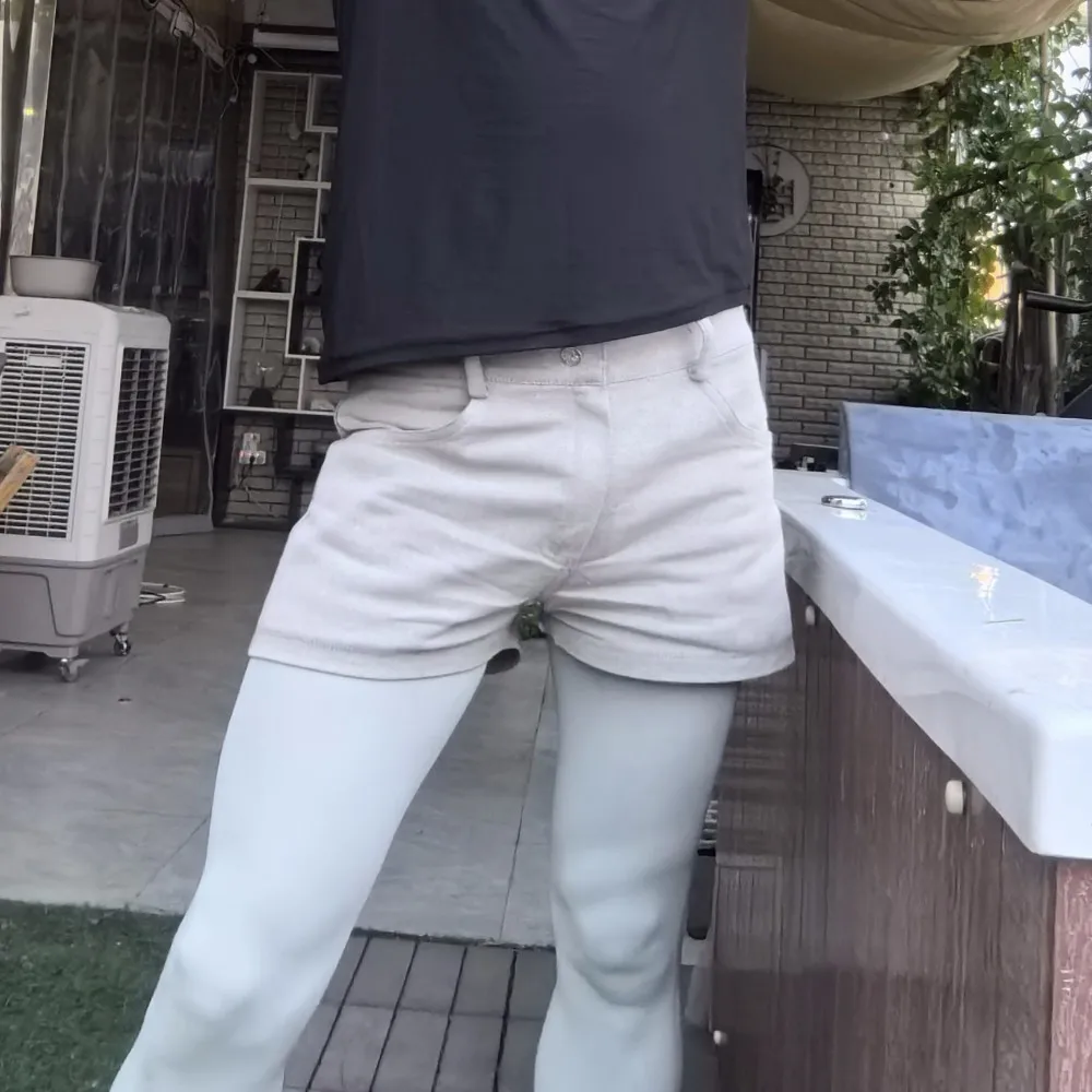 سراويل جينز قصيرة كاجوال للرجال ، طماق رجالي ، بوكسر ، ملابس الشارع ، قيراط ، سروال شاطئ ضيق ، موضة صيفية ، رائج