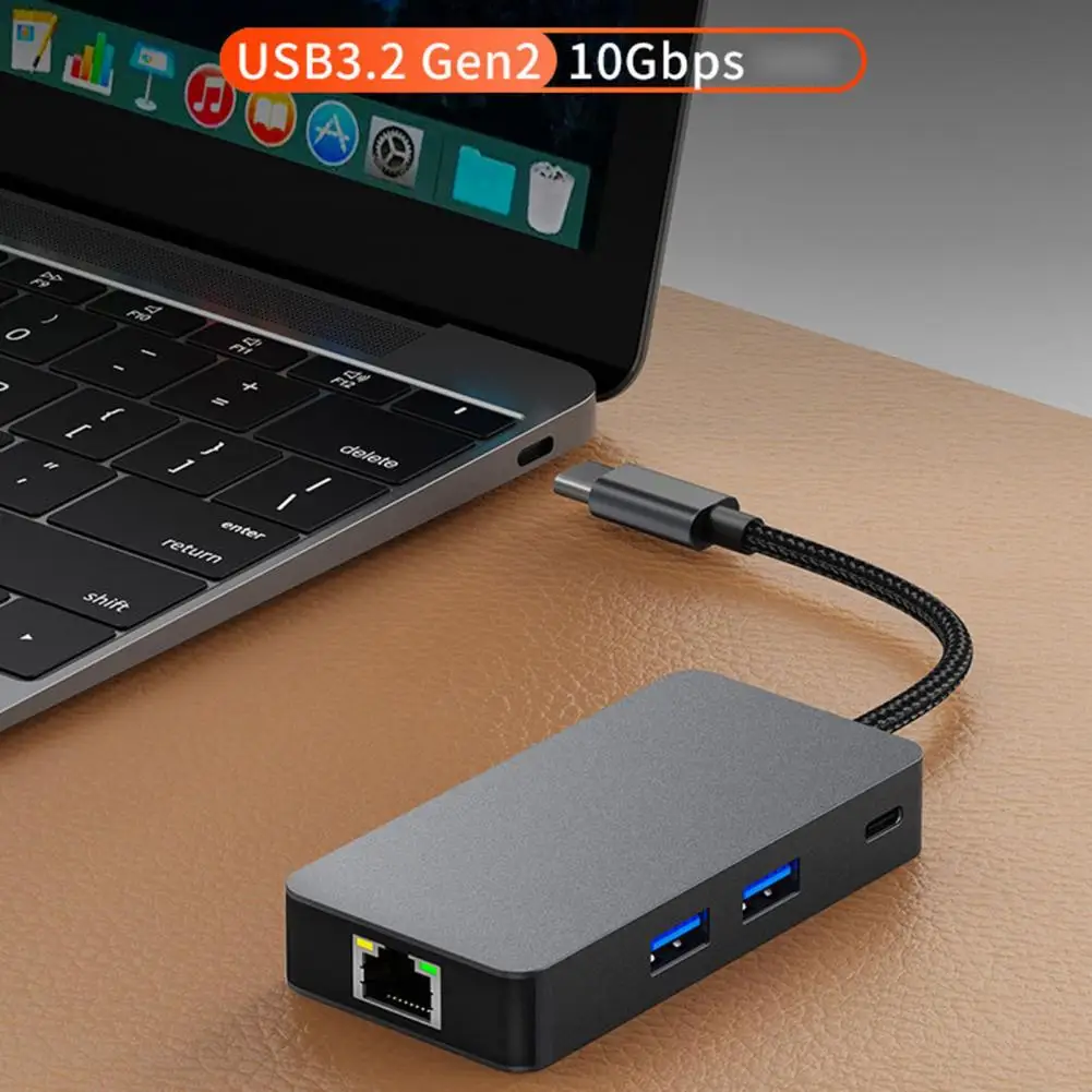 Docking Station USB3 2 4K/60Hz Ethernet PD 100W Interface 6 in 1 USB C Hub Multi Port Adapter for MacBook Windows