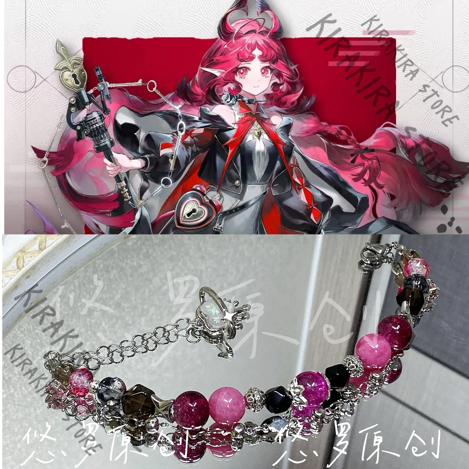 

Arknights Nymph Anime Handstring Beaded Bracelet Derivative Impression Hand Chain Cosplay Coloured Glaze Bangle Handcraft