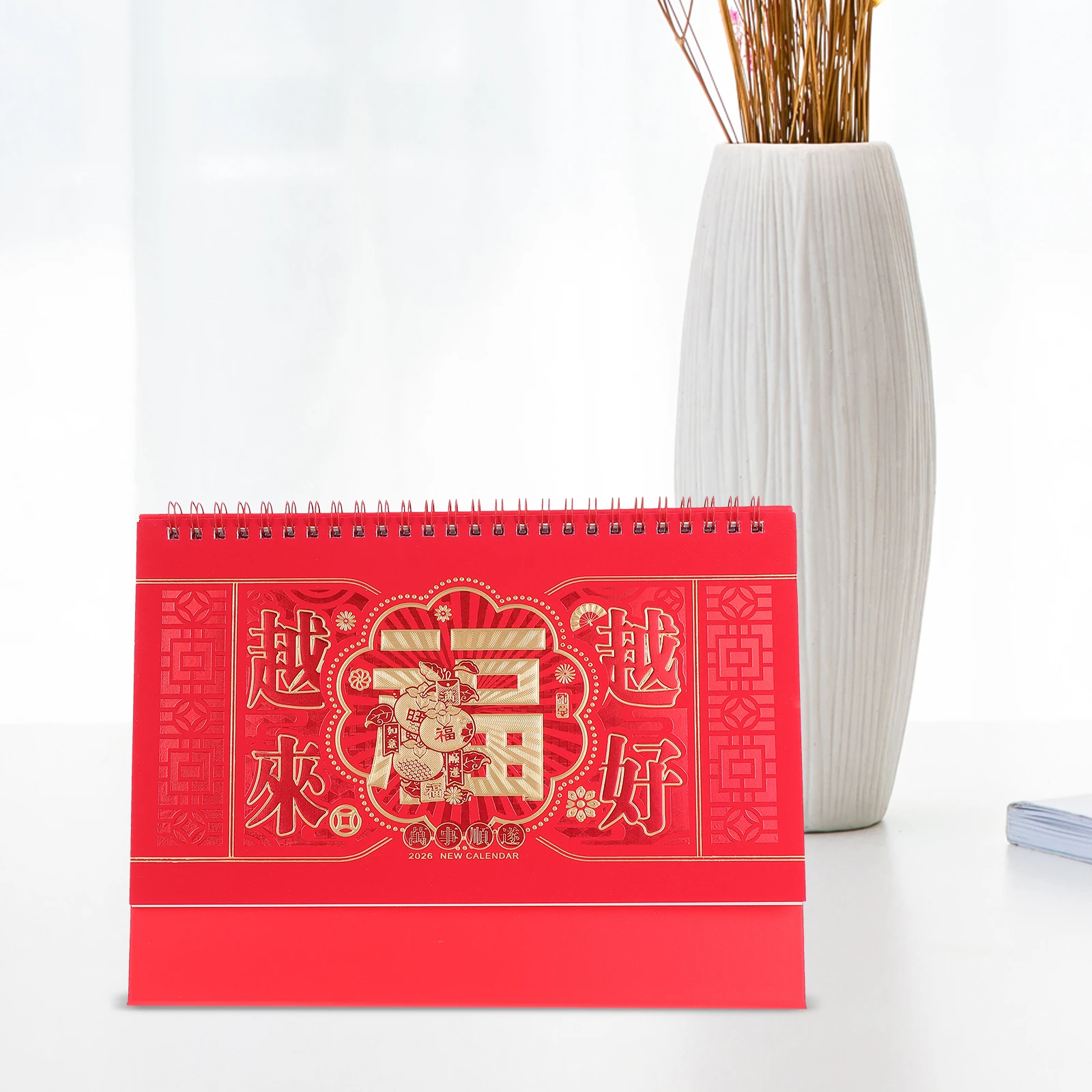 

Настольный календарь на 2026 год, китайский лунный календарь, толстый, перелистываемый, органайзер для дома, офиса, школы, мини-календарь для рабочего стола