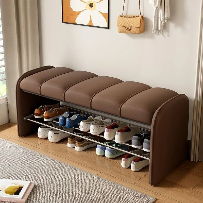 Shoe changing household door cabinet sitting stool integrated rack seated home storage stool