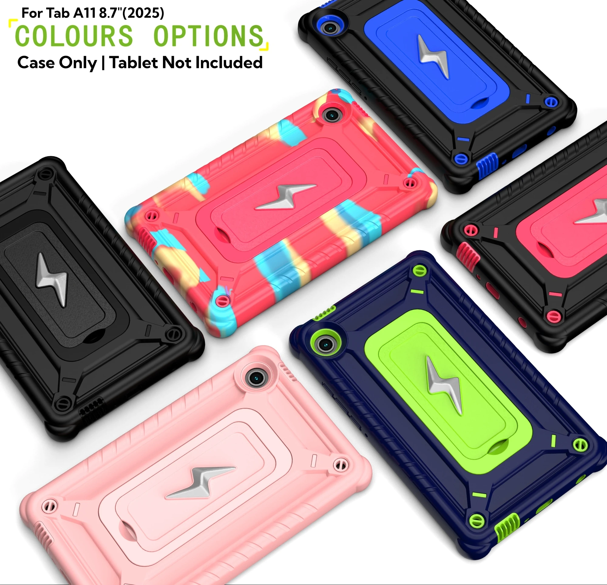 

Чехол для Galaxy Tab A11 8,7 дюйма, модель 2025 года (SM-X110/X130/X135) — прочный ударопрочный чехол с устойчивой подставкой/ремнем для переноски