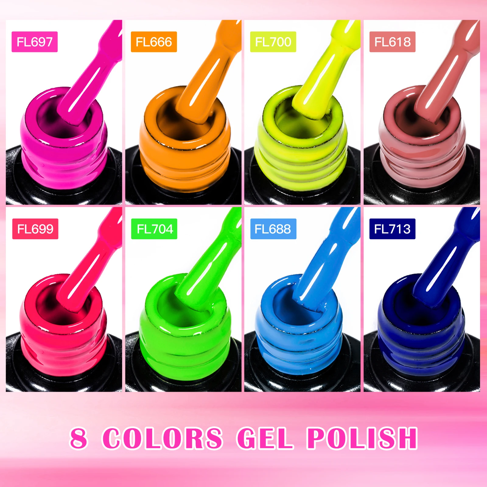 Vernis à ongles Gel Fluorescent couleur bonbon, 8 pièces, 10ml, Vernis d'été UV, fournitures semi-permanentes pour ongles, manucure
