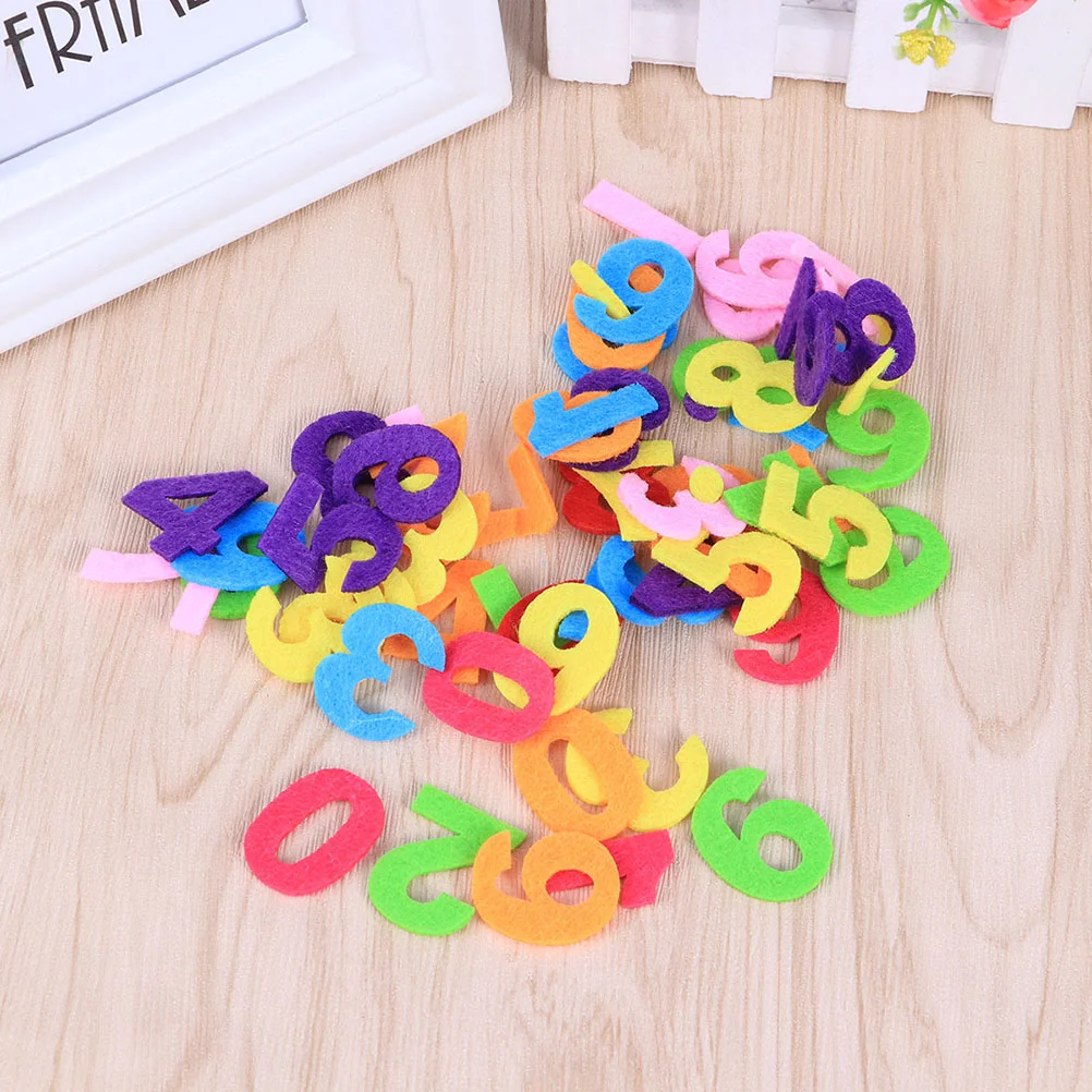 100 Pcs Number Dress Plant Hat Jeans Sewing Adhesive Felt Numbers Cloth Stickers for Crafts Child