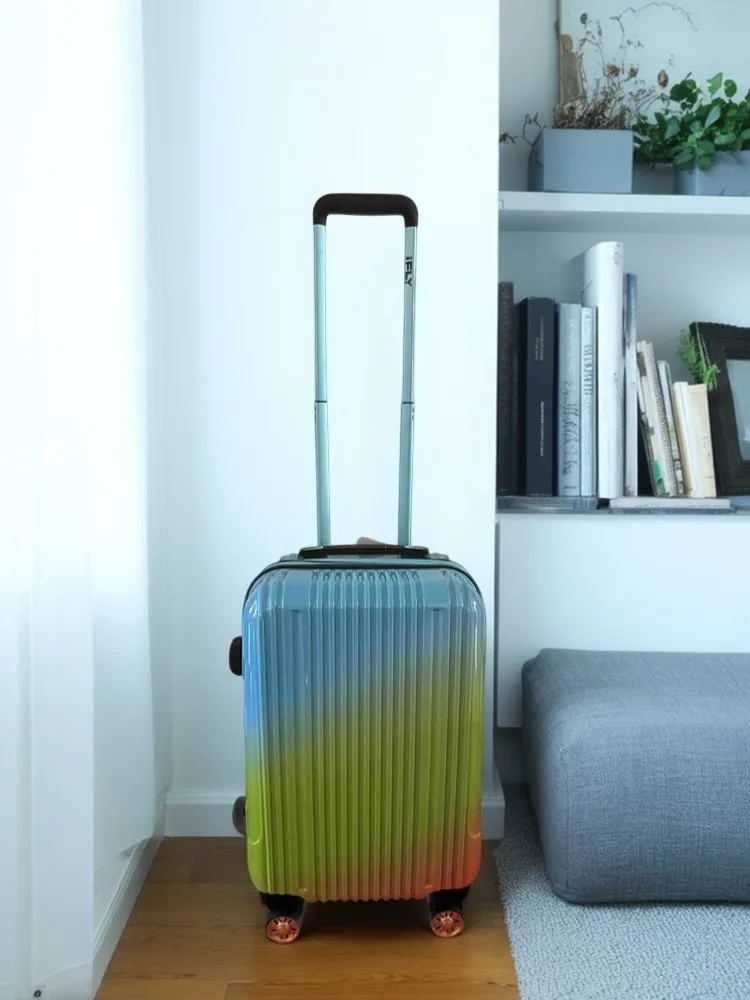 กระเป๋าเดินทางแบบขยายได้สีไล่ระดับ 360 °   กระเป๋าเดินทางล้อลากแบบหมุนได้, กระเป๋าเดินทางแบบมีล้อลาก ไม่มีกุญแจล็อค