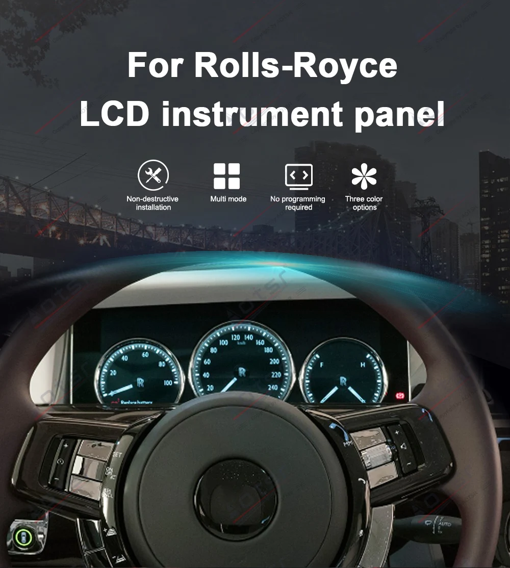 

For Rolls-Royce Phantom 2004-2013 Android Car Digital Cluster LCD Dashboard Instrument Virtual Cockpit Panel Speedometer