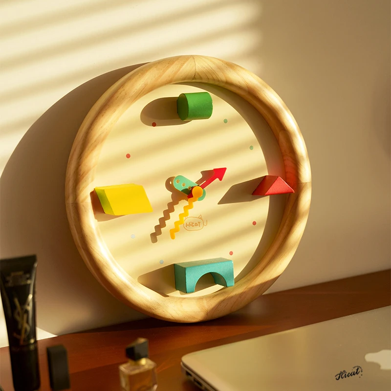 

Модульные блоки, настенные часы, игривые часы для спальни, современные часы для украшения детской комнаты с геометрическим дизайном, часы-дисплей