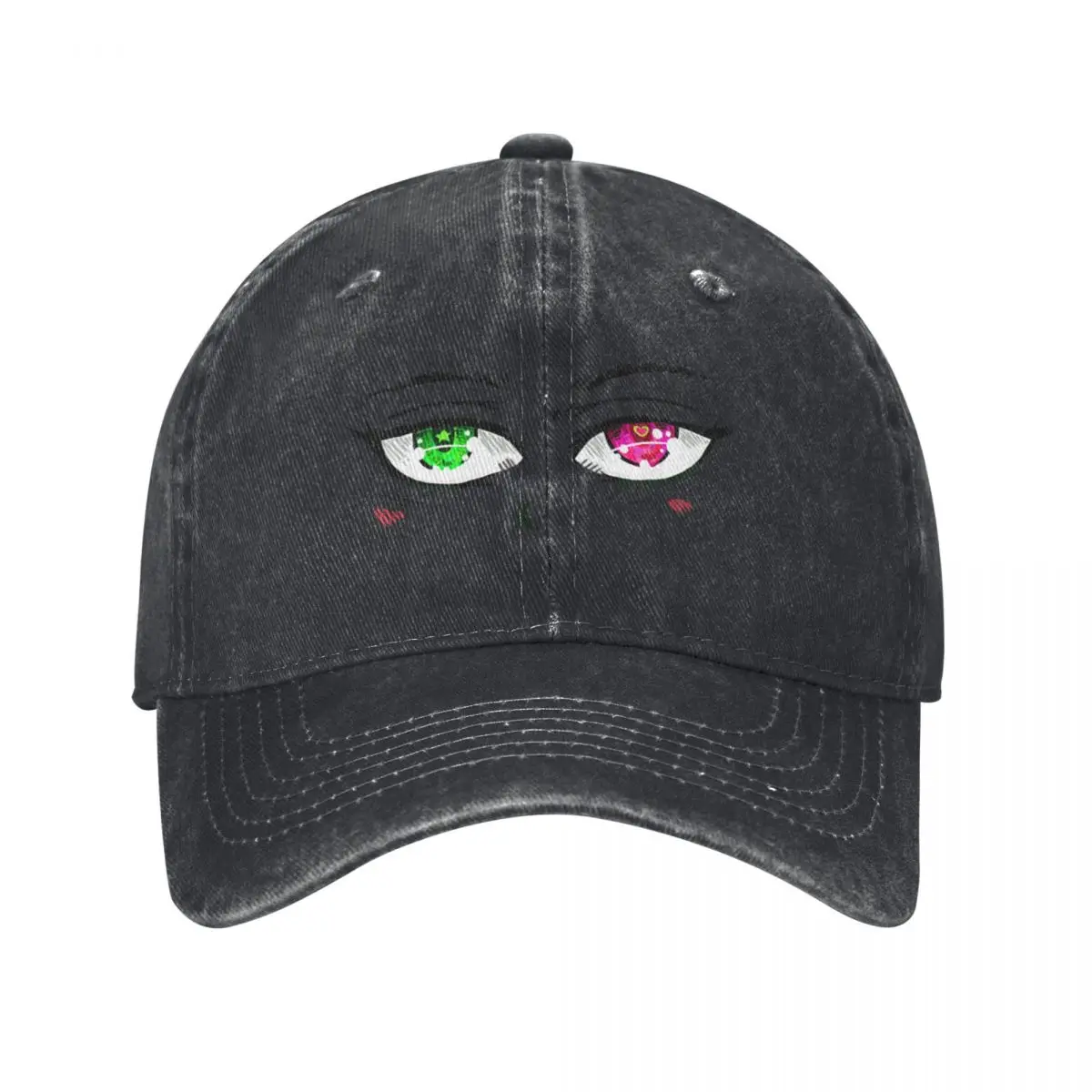 Heterochromia Anime Eyes Baseball Caps Vintage Denim Washed Headwear Unisex Style Outdoor Running Hats