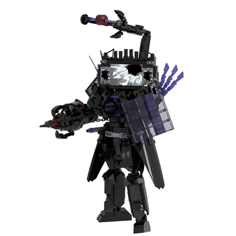 703pcs/set Horror Game Battle Damages Titan TV Man Building Blocks Skibidi Toilet MOC Bricks DIY Toys For Kids Christmas Gifts