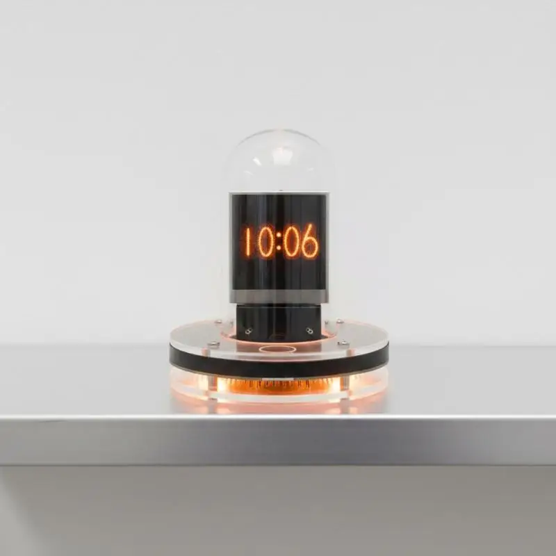 Nixie Tube Desk Clock Decorative Table Clock with Electronic Photo Album and Integrated Weather Display for Modern Home