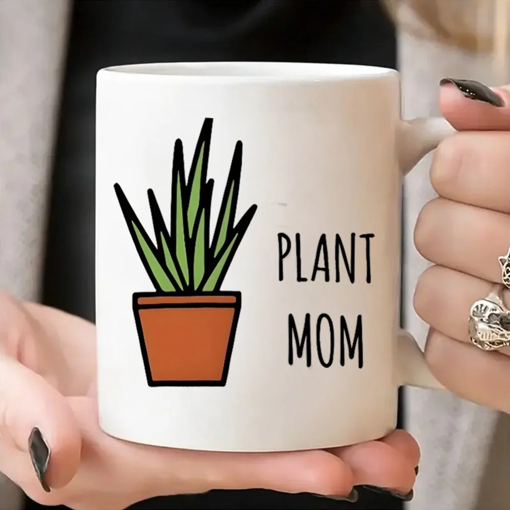 Ceramic Coffee Mug Plant Mom Design 11oz Gift for Moms Women Daughters Husbands