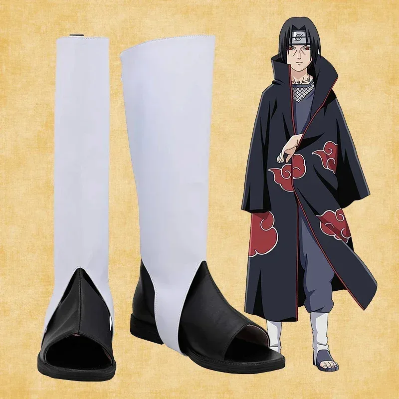 

Anime Itachi Cosplay Shoes Halloween Party Leather Boots Custom Made men women shoes Carnival Prop accessories Anime shoes XF72b
