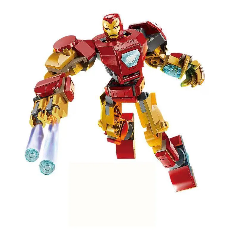 Heiße Superhelden-Actionfiguren-Bausteine: Spiderman Miles, Iron Man, War Machine – MOC-Bausatz-Modell für Kinder