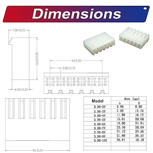 Conector do passo com cabos 20AWG, Molex KK-156 MX 3.96mm, alojamento do pino 2 3 4 5 6 7 8 9 10, MX3.96-CH