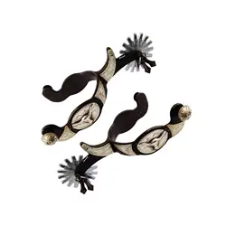 2x Horse Spurs Anti Rust Western Style Spur for Competition Equipments Brown