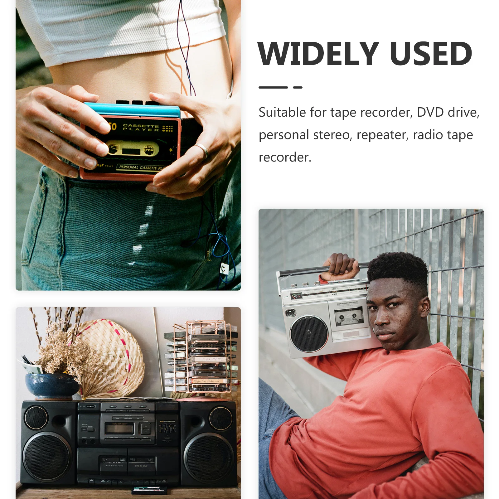 

40pcs Cassette 1Mm Rubber Recorder Drive For Tape Player Maintenance Replacement Compatible With Cd Dvd Video Devices Cassette