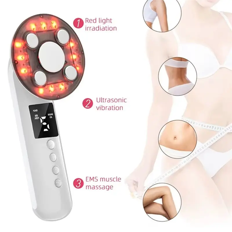 B89B-Ultrasonic 3 em 1 EMS Emagrecimento Massageador Infravermelho LED Aparelho de Beleza Graxa Celulite Cuidados com a Pele Ray Terapia de Remoção de Gordura