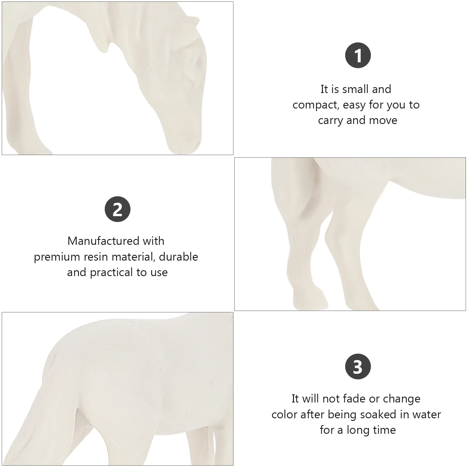 

1Pcs Horse Resin Simulation Ornament Reptile Tank Landscaping Decor Aquarium Box Artificial Miniature Horse