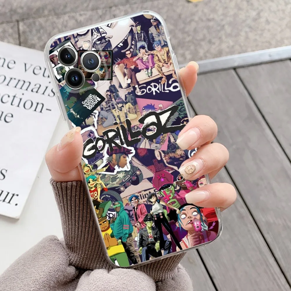 Gorillaz Cartoon Phone Case Silicone Soft for iphone 15 14 13 12 11 Pro Mini XS MAX 8 7 6 Plus X XS XR Cover